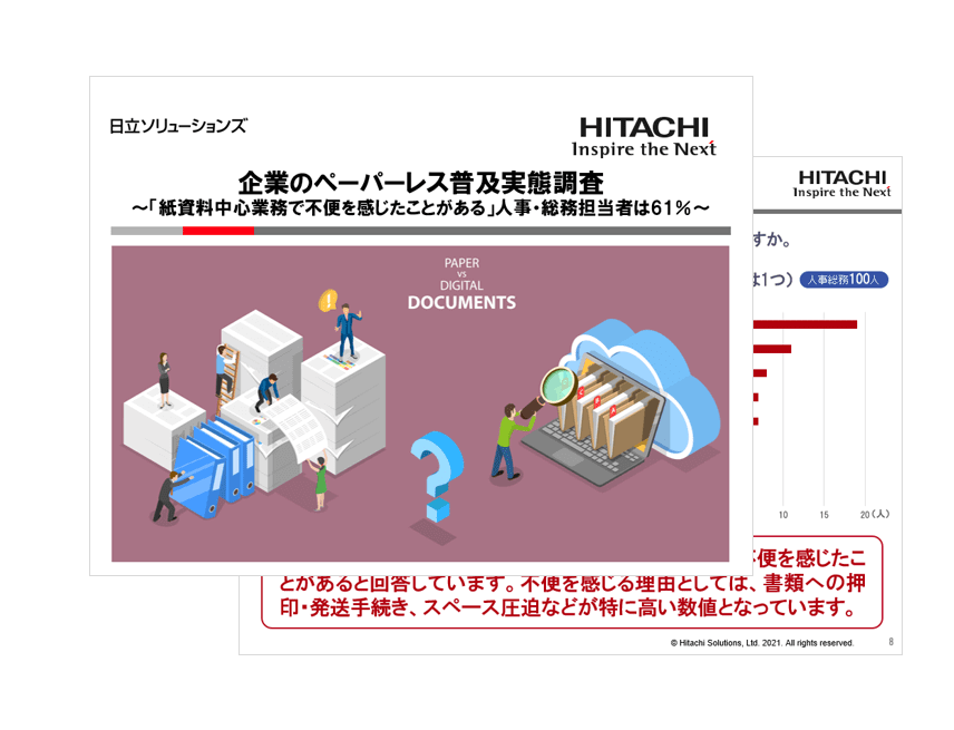 企業のペーパーレス普及実態調査 ～「紙資料中心業務で不便を感じたことがある」人事・総務担当者は61%～