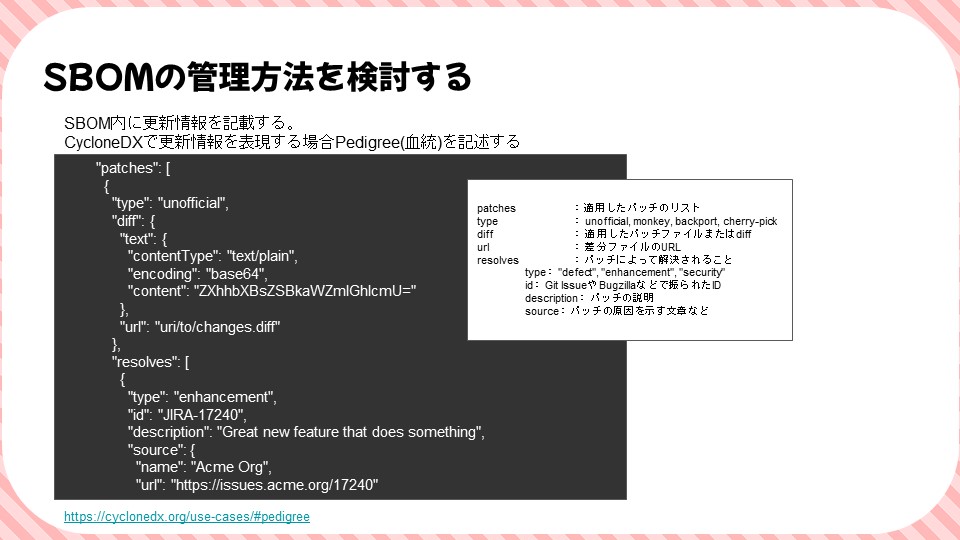 SBOMの管理方法を検討するのスライド