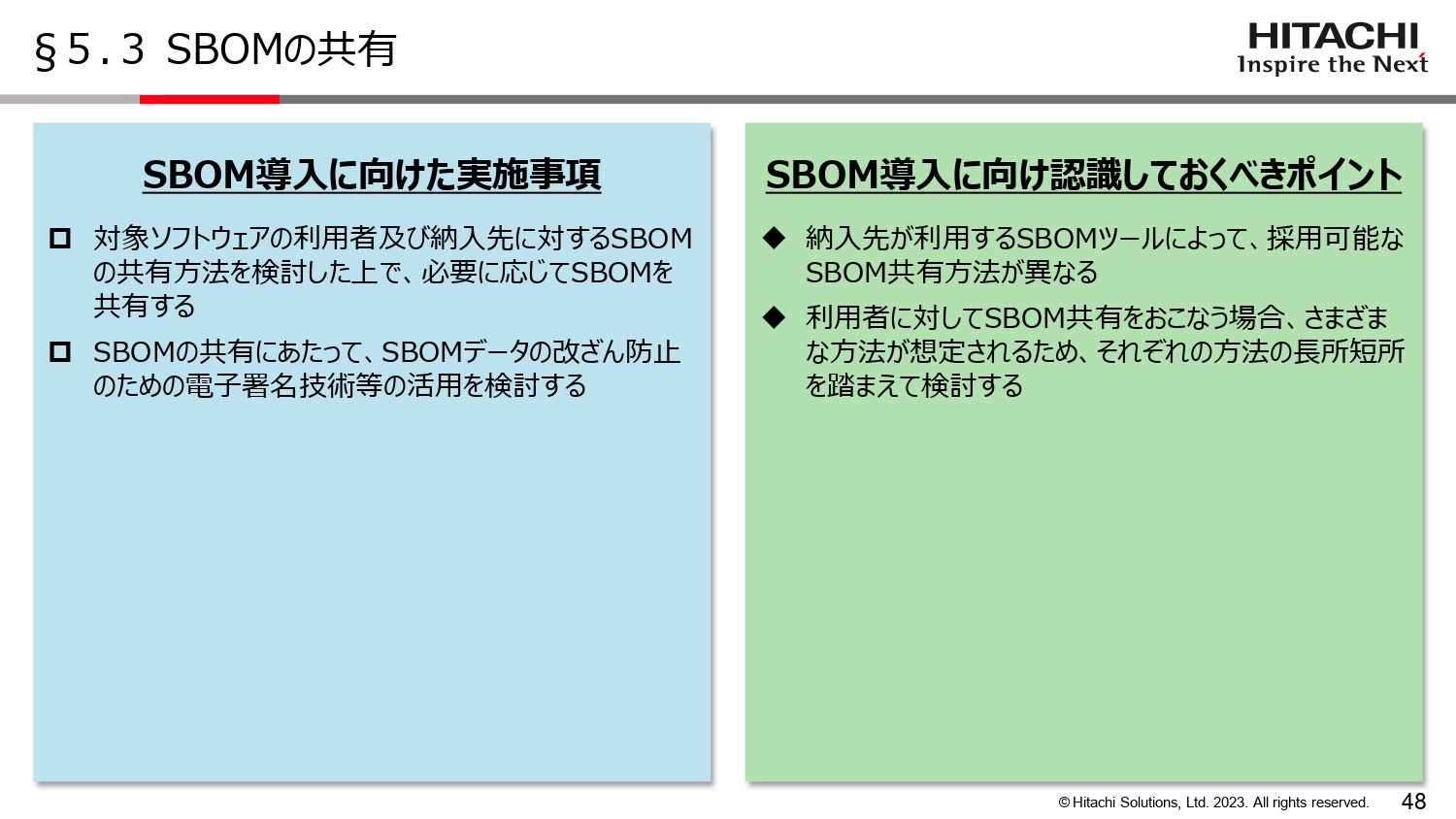 SBOMの共有のスライド