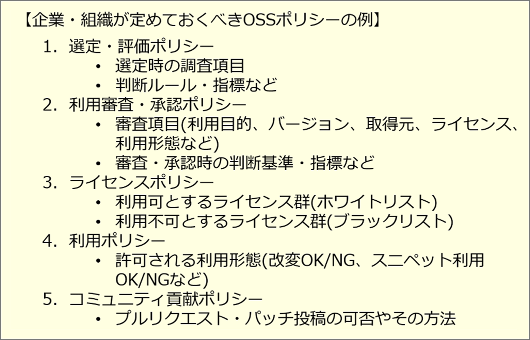 図2. OSSポリシーの例