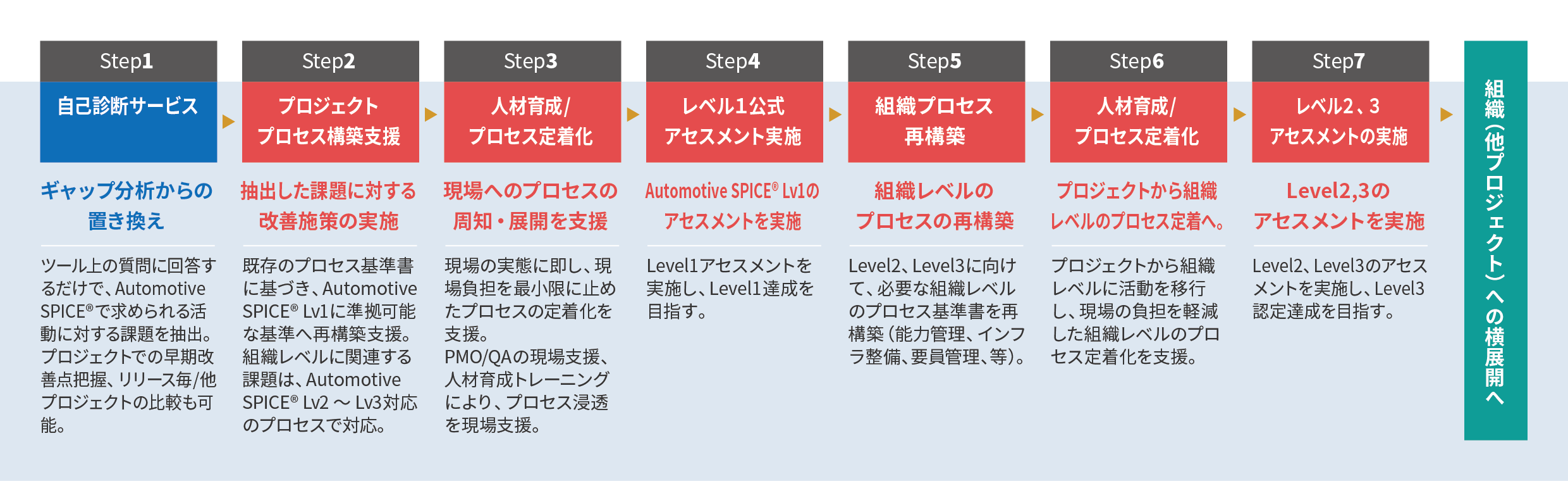 レベル達成までのご支援の流れ